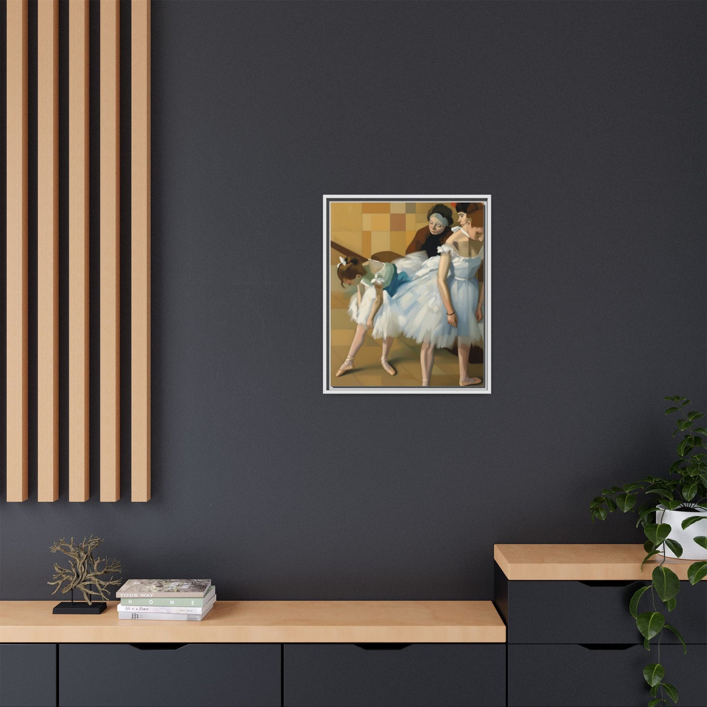 Ballet Dancers Matte Framed Canvas – Impressionist Dance Wall Art
