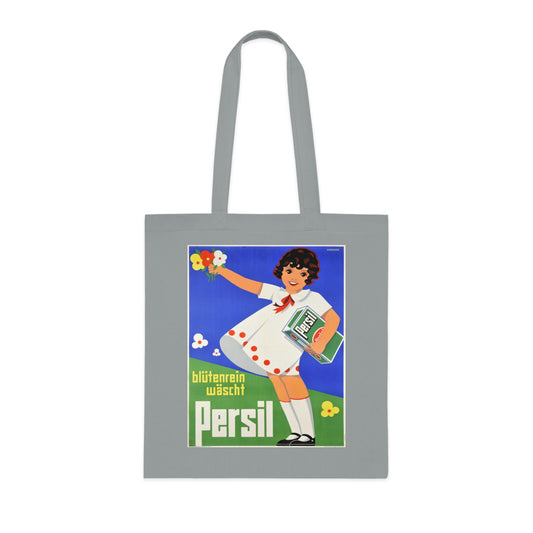 Persil Vintage Ad Tote Bag — Retro Flower Girl Laundry Graphic Cotton Tote