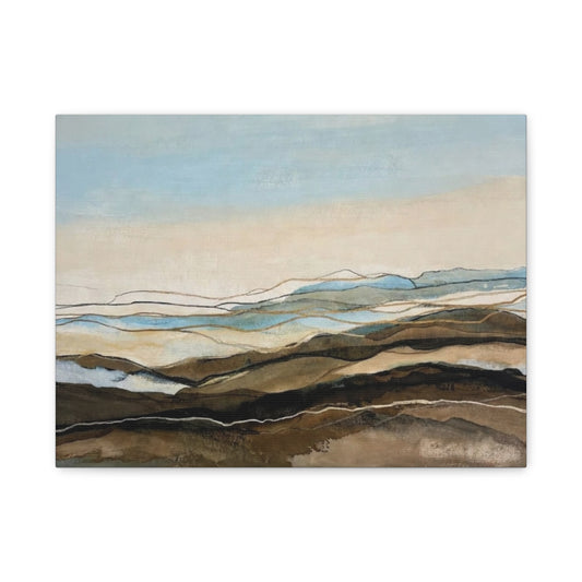 Abstract Coastal Landscape Matte Canvas – Stretched Wall Art