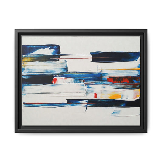 Abstract Coastal Brushstrokes Framed Canvas Print