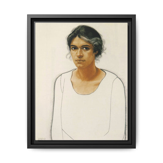 Portrait of a Woman by Winold Reiss Framed Matte Canvas Portrait Print