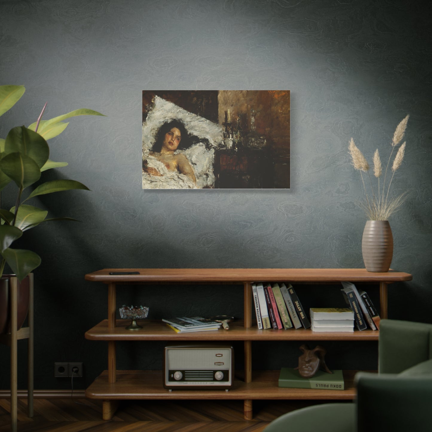 Resting by Antonio Mancini Matte Canvas Wall Art Print
