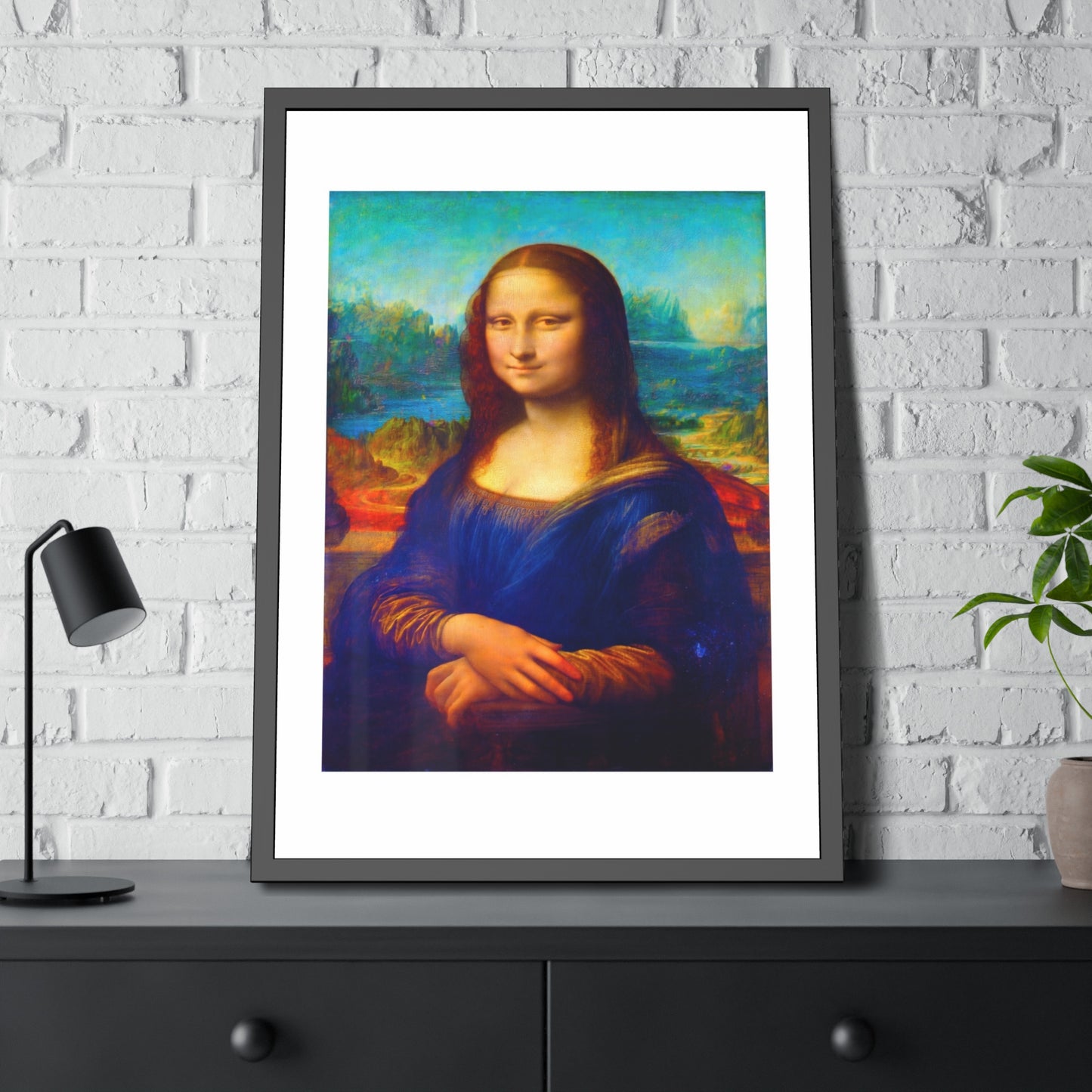 Framed Mona Lisa Poster — Classic Renaissance Art Print in Black Frame