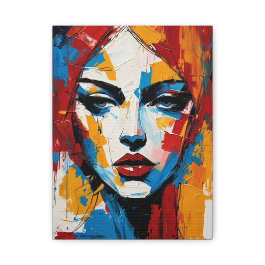 Abstract Portrait Canvas Print — Colorful Modern Woman Wall Art