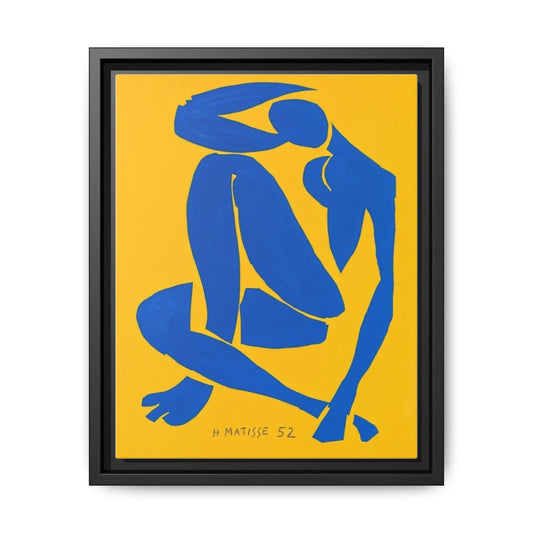 Abstract Blue Nude Matte Canvas Wall Art, Framed
