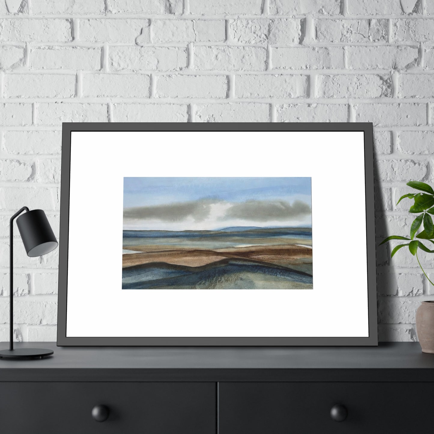 Framed Coastal Landscape Poster — Serene Seascape Wall Art Print
