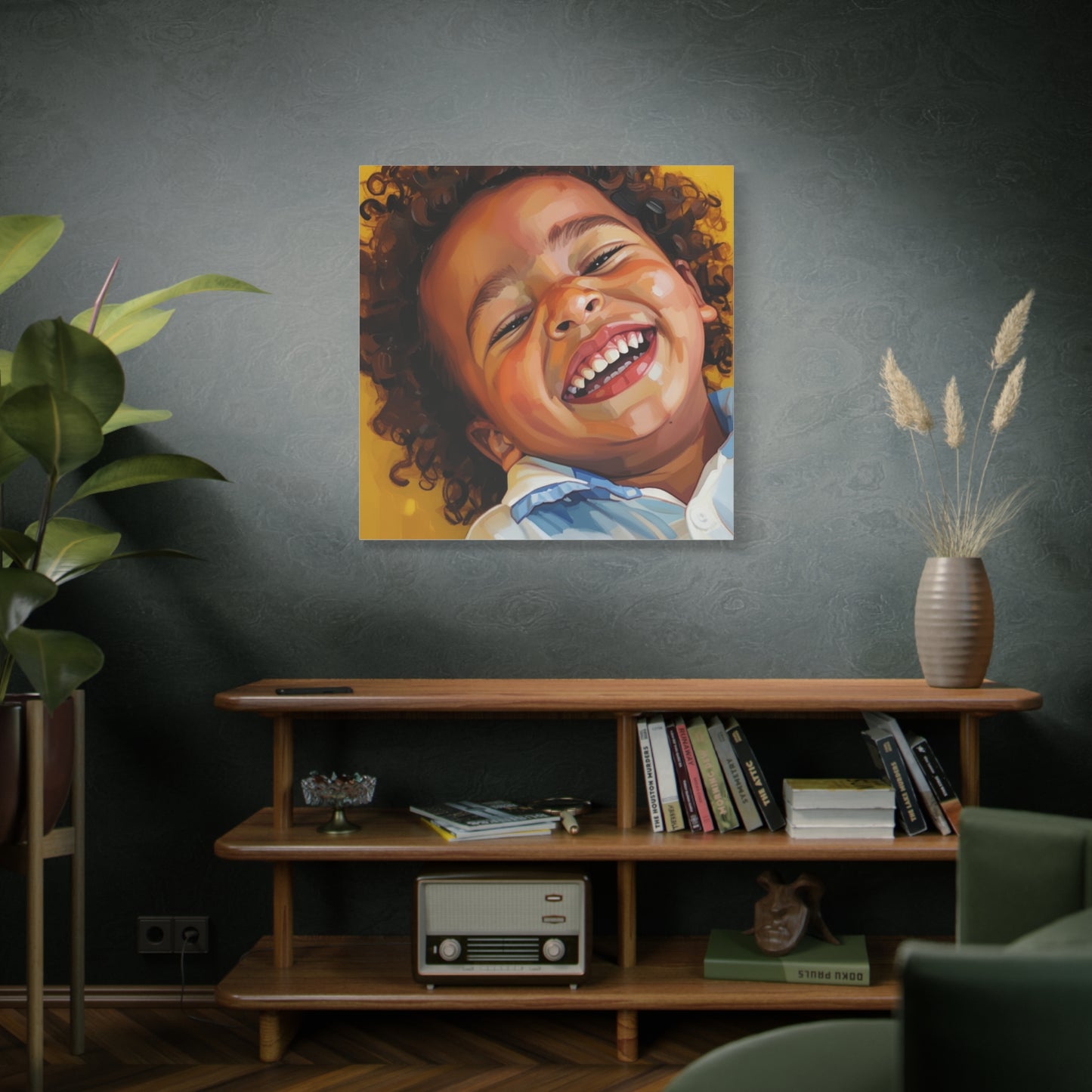 Joyful Child Portrait Canvas - Matte Stretched Wall Art