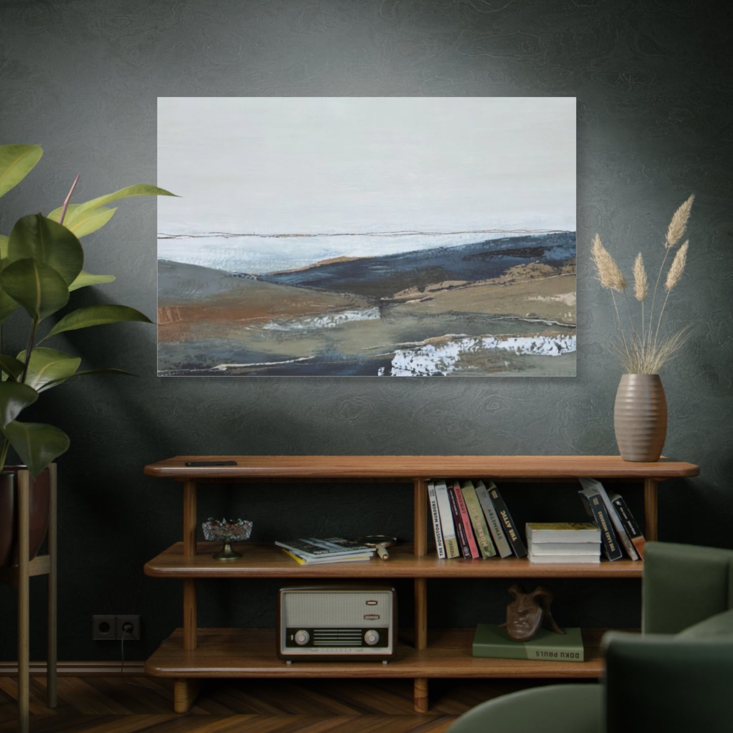 Abstract Coastal Landscape Canvas — Stretched Matte Wall Art