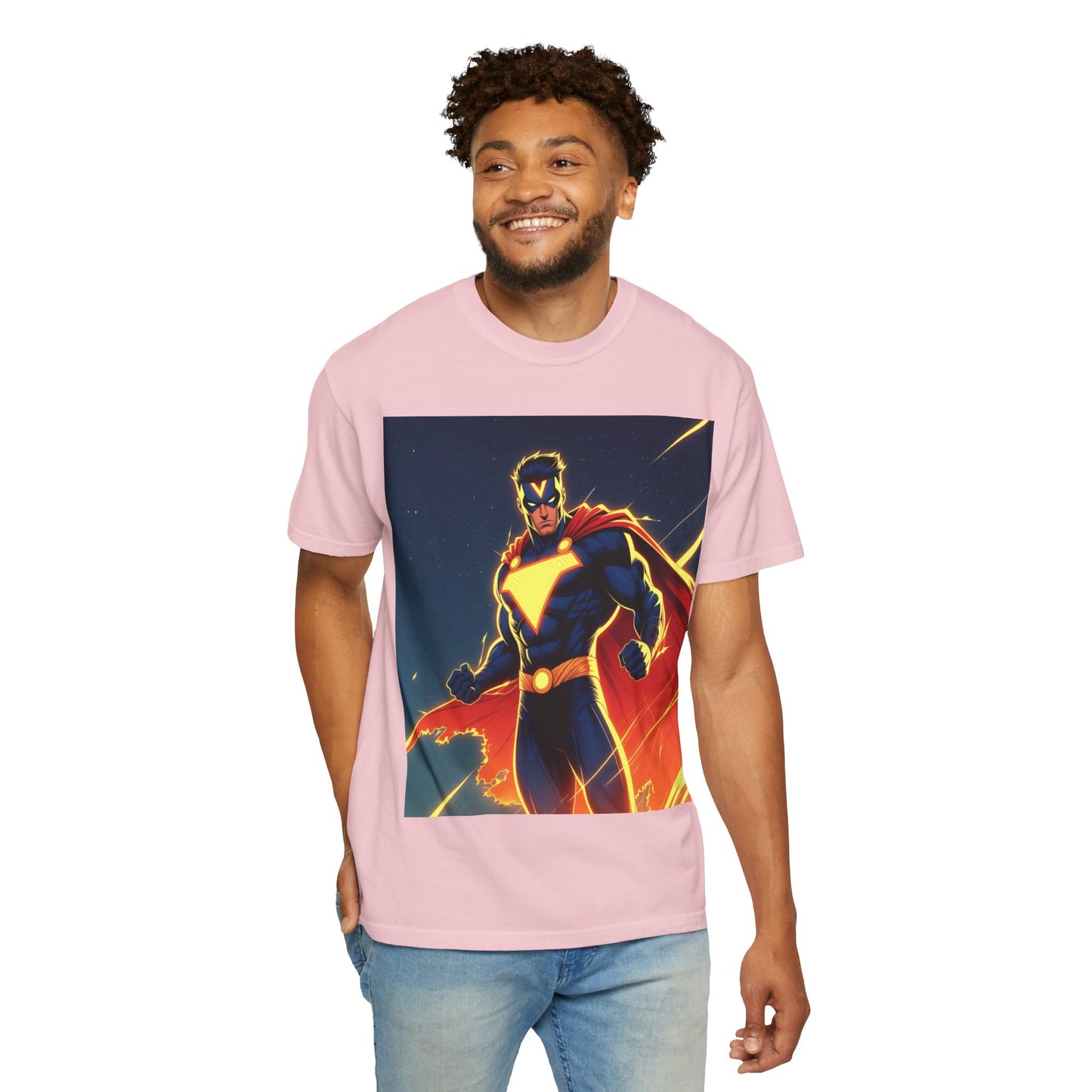 Superhero Graphic T-Shirt – Bold Cape Hero Design
