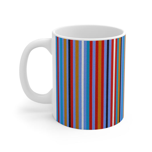 Colorful Vertical Stripe Coffee Mug – Bright Multicolor Pattern