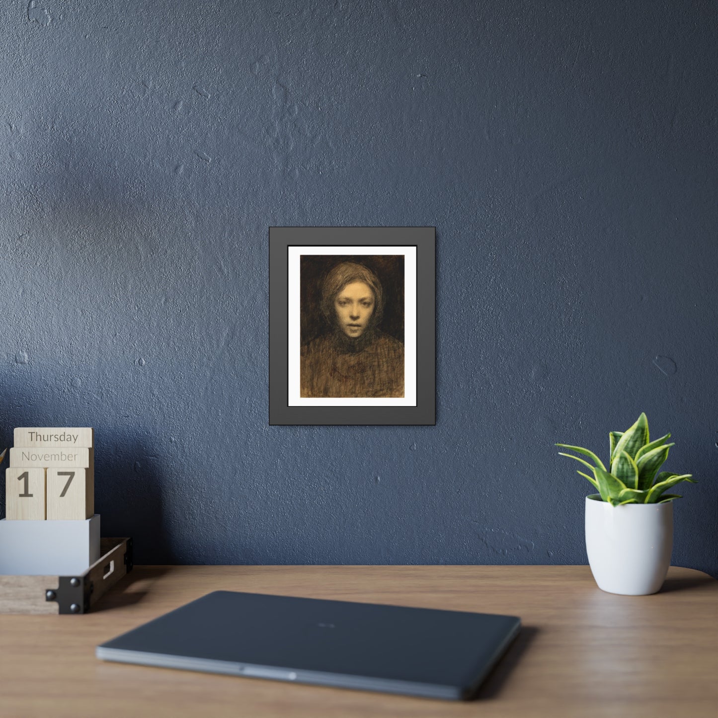 self-portrait by Ellen Thesleff Framed Art Wall Art Print