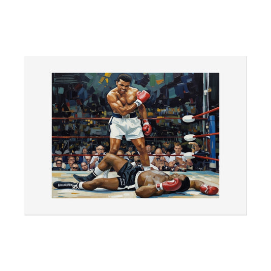 Muhammad Ali Knockout Boxing Poster — Rolled Sports Art Print