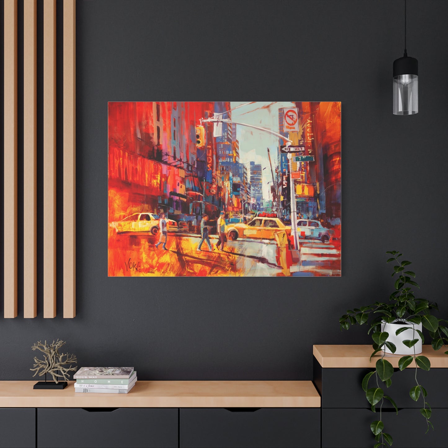 New York 7th AV attributed to Voke Canvas Wall Art — Matte Stretched Canvas