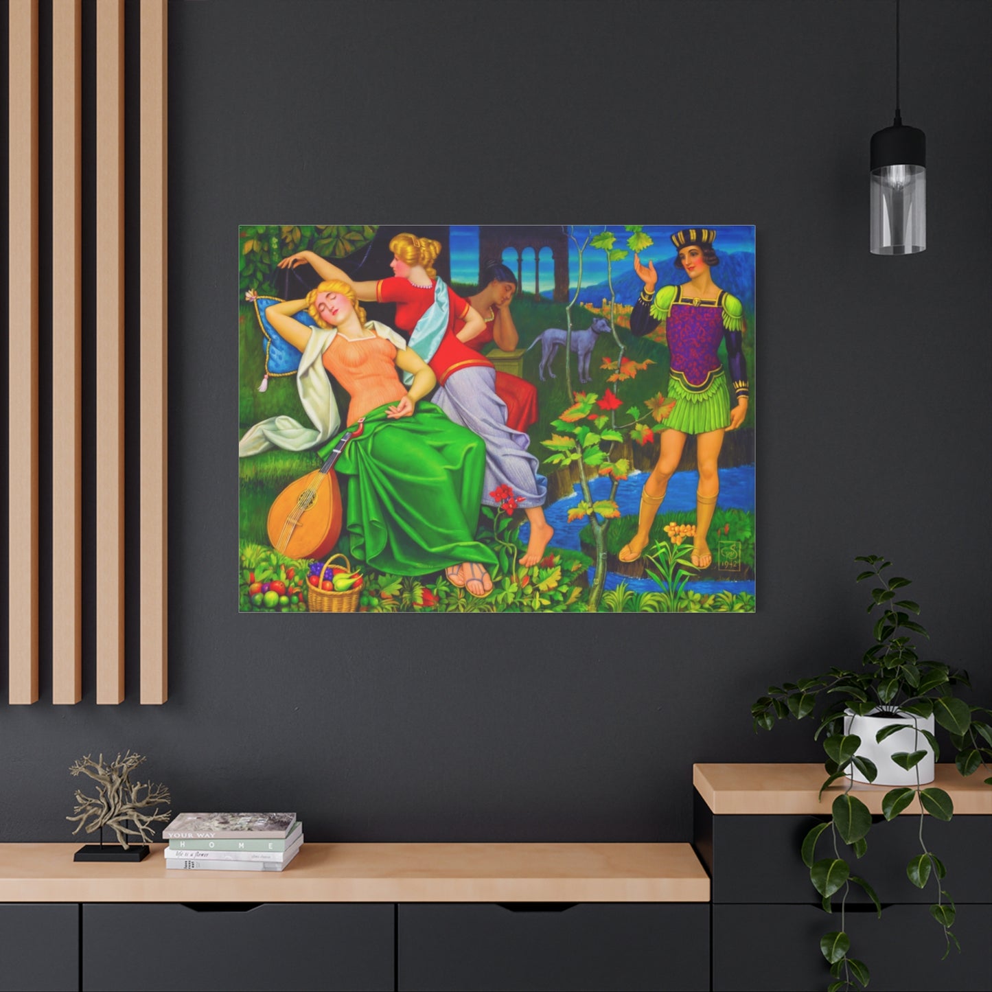 Colorful Renaissance-Inspired Matte Stretched Canvas Art