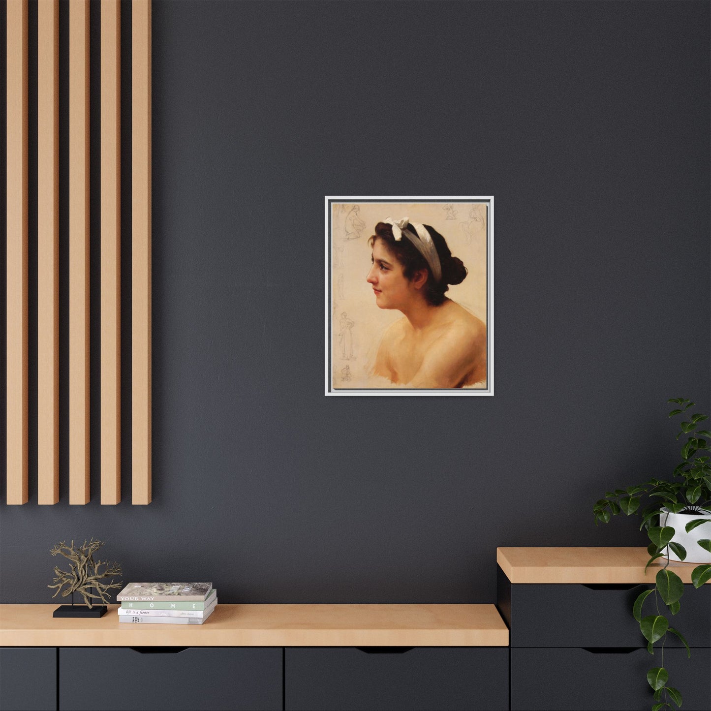 Study Of A Woman For Offering To Love by William Adolphe Bouguereau Framed Matte Canvas Print