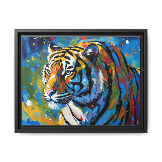 Colorful Tiger Matte Canvas Framed Art — Vibrant Wildlife Wall Decor