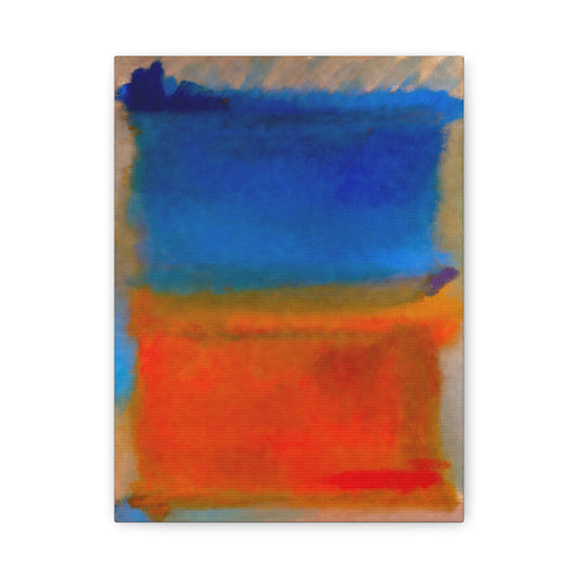 Abstract Blue and Orange Canvas Print — Modern Stretched Wall Art
