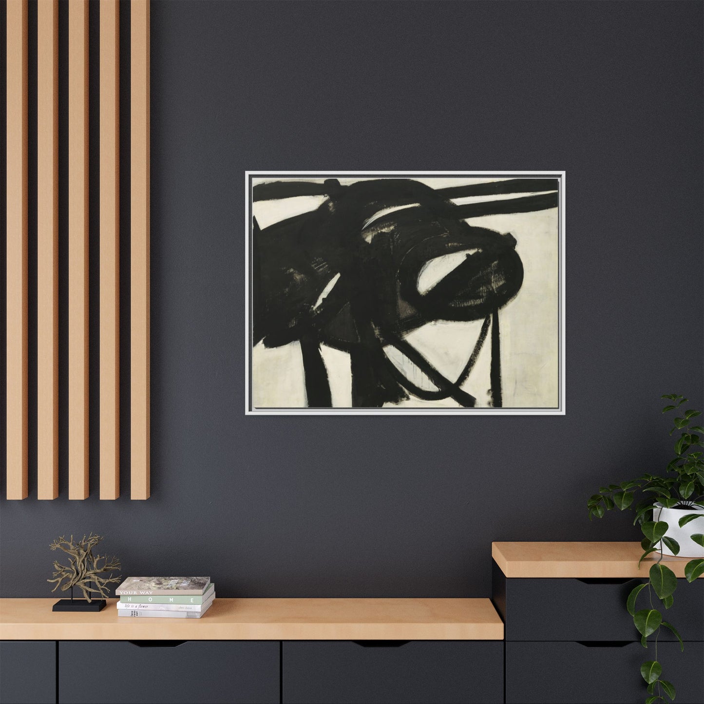 Chief by Franz Kline Abstract Matte Canvas Framed Wall Art