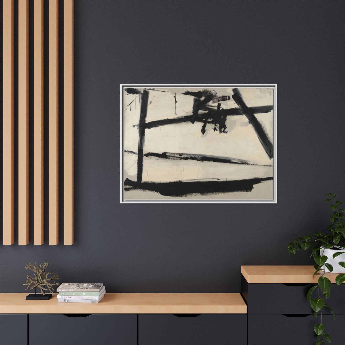 Painting Number 2 by Franz Kline Framed Abstract Canvas Art Print
