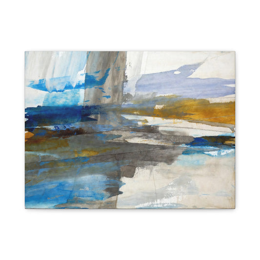 Abstract Coastal Blue Matte Canvas Print — Stretched 1.25" Wall Art