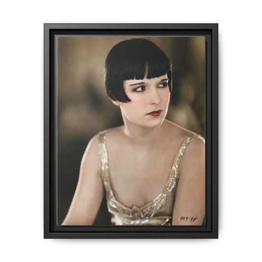 Vintage Louise Brooks Portrait Matte Canvas Framed Wall Art