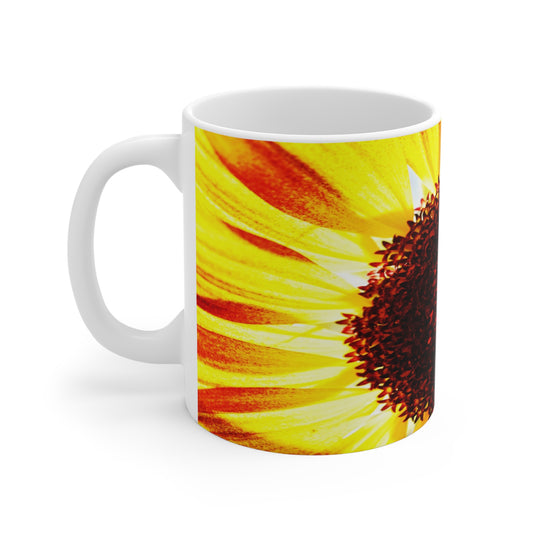Sunflower Photo Mug — Bright Yellow Floral Coffee Cup