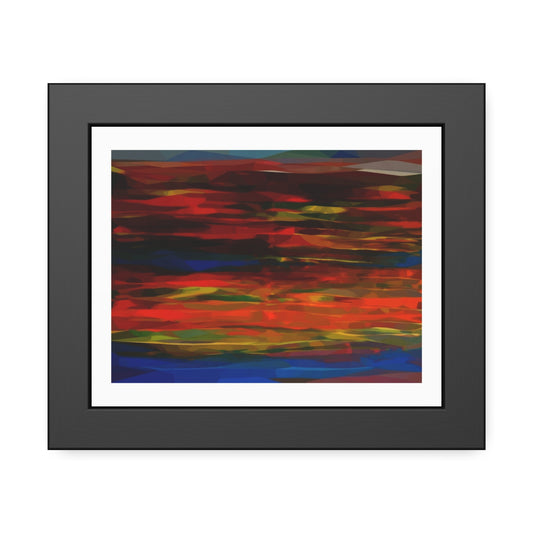 Abstract Sunset Framed Poster — Colorful Modern Wall Art