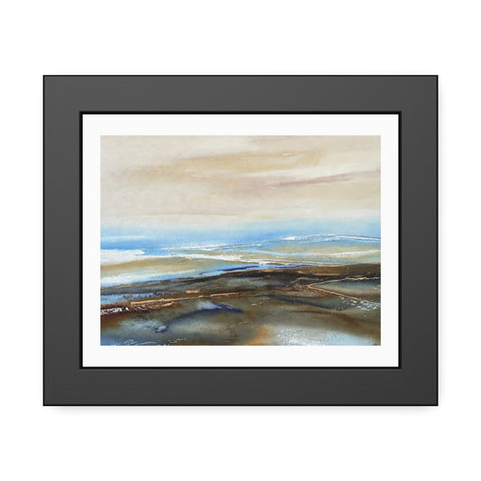 Framed Paper Poster — Abstract Coastal Watercolor Landscape Print
