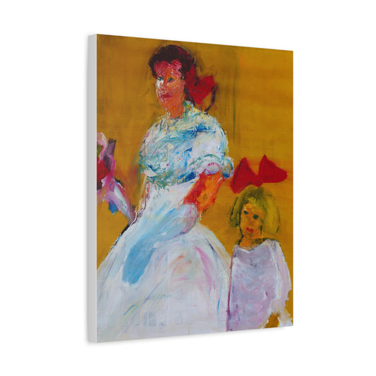 Bride and Bridesmaid by Unknown Artist Matte Canvas Wall Art Print