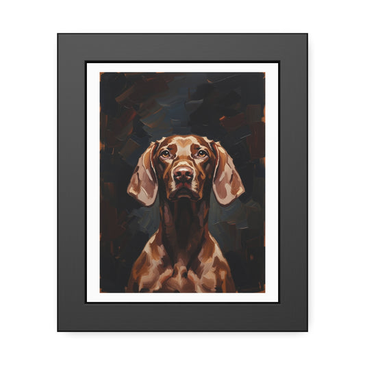 Chocolate Vizsla Dog Framed Paper Posters
