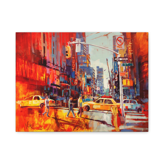 New York 7th AV attributed to Voke Canvas Wall Art — Matte Stretched Canvas