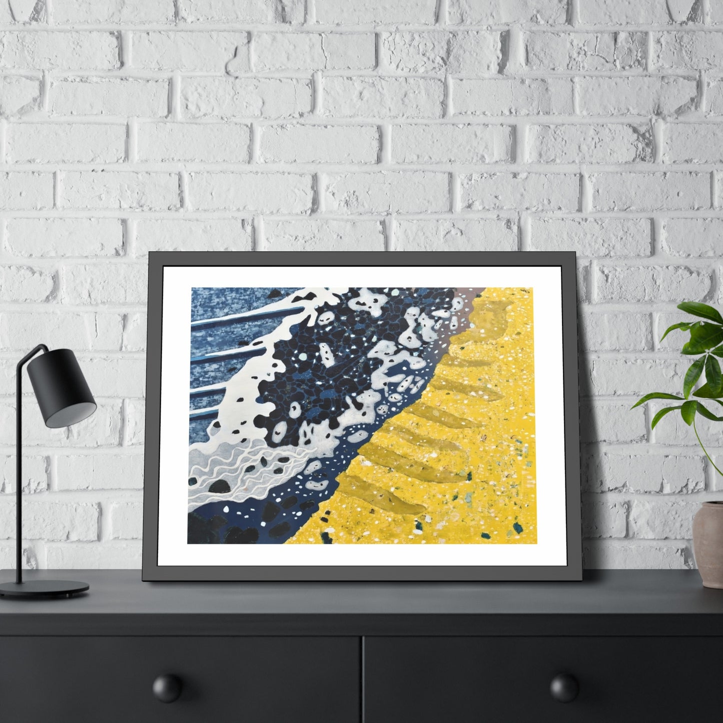 Coastal Wave Abstract — Framed Paper Poster