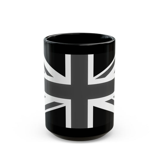 Black Union Jack Mug – Monochrome British Flag Coffee Cup (11oz & 15oz)