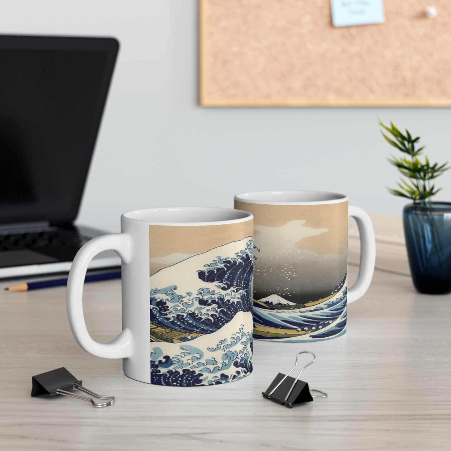 Great Wave Ceramic Coffee Mug — Hokusai Inspired 11oz Art Mug