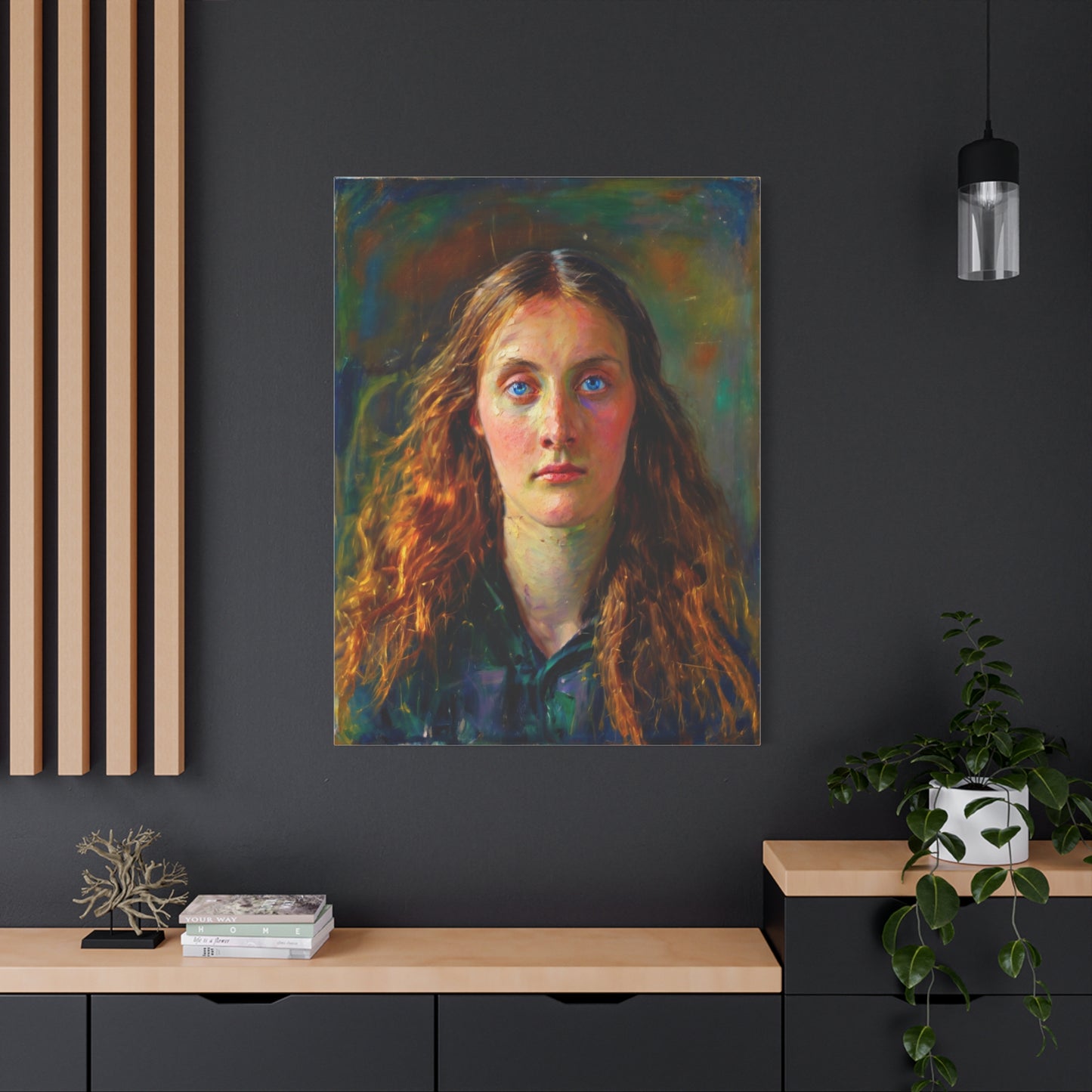 Portrait Canvas Print — Victorian Woman Oil Painting on Stretched Matte Canvas