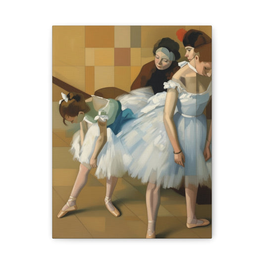 Ballerina Dancers Matte Stretched Canvas Wall Art