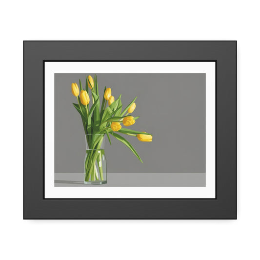 Yellow Tulip Framed Print — Modern Botanical Wall Art