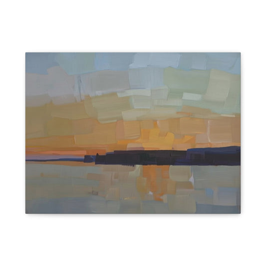 Abstract Sunset Landscape Canvas Print Matte Stretched 1.25"