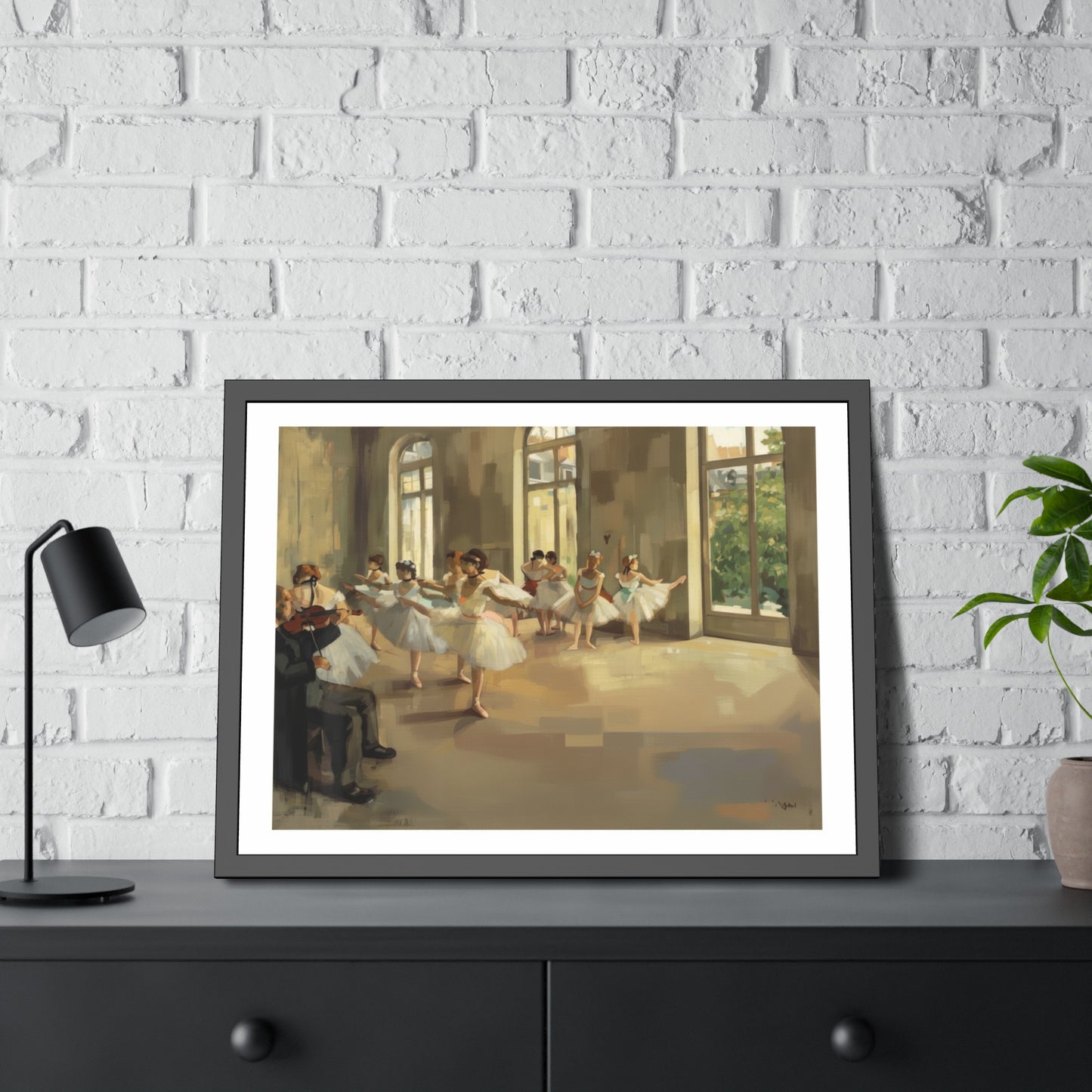 Ballet Rehearsal Framed Art Print — Dancer Studio Poster