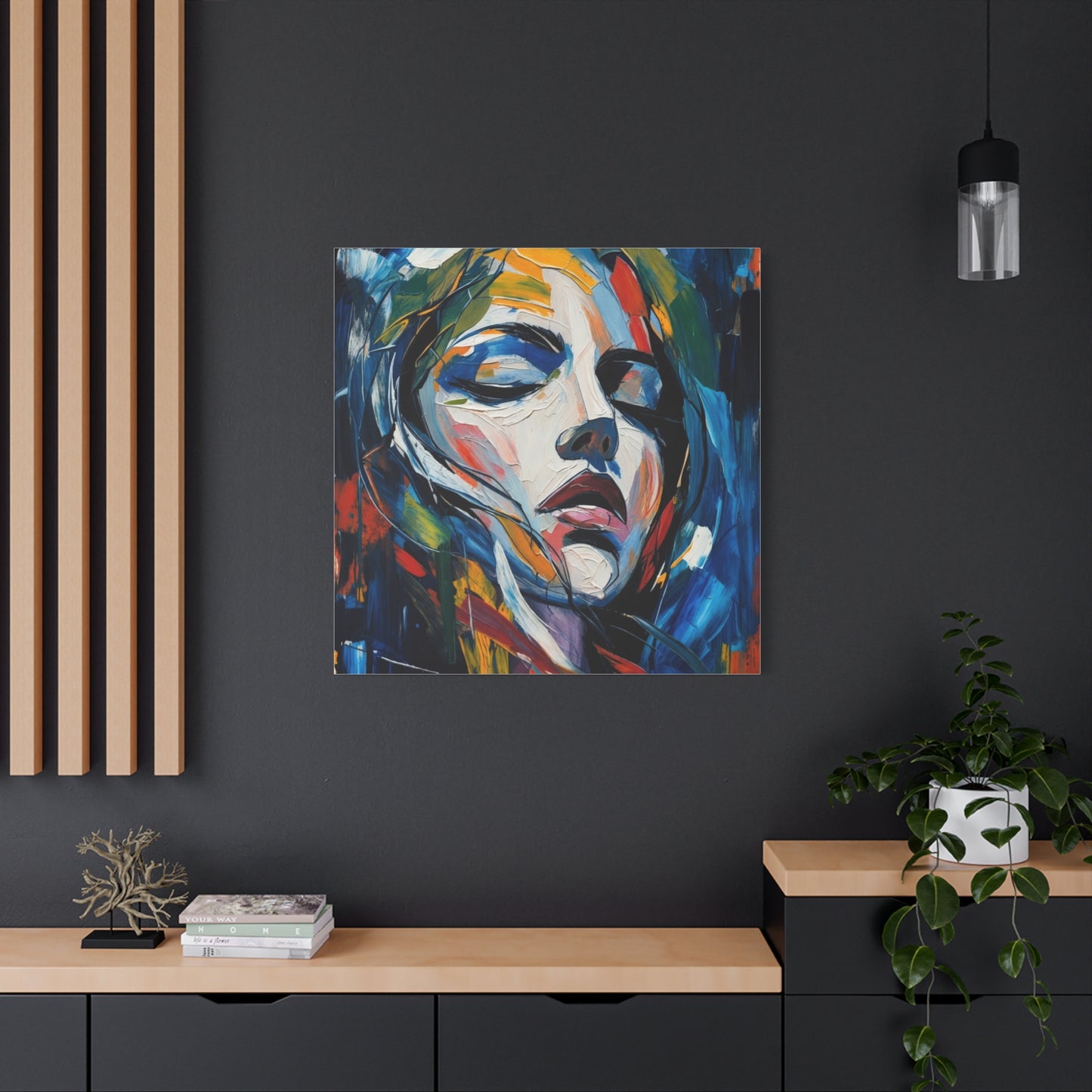 Abstract Colorful Woman Portrait Canvas
