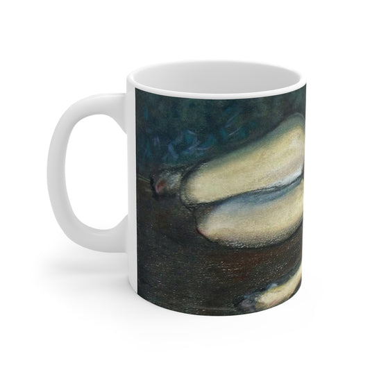 Artistic Nude Figure Coffee Mug — Abstract Reclining Female Painting