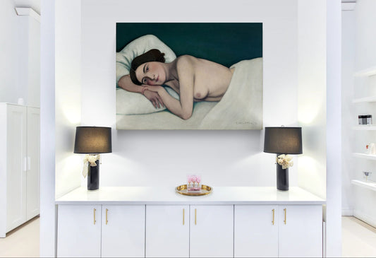 Nu au lit by Félix Vallotto Matte Canvas Wall Art Print