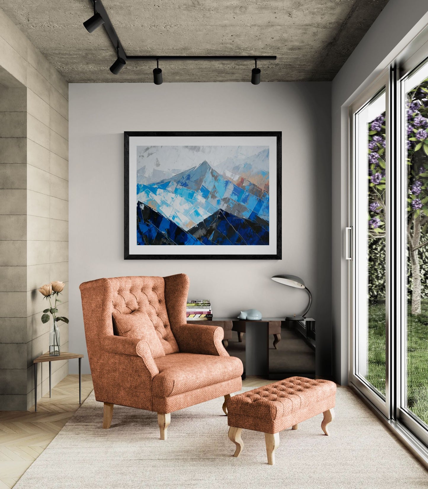 Abstract Blue Mountain Poster