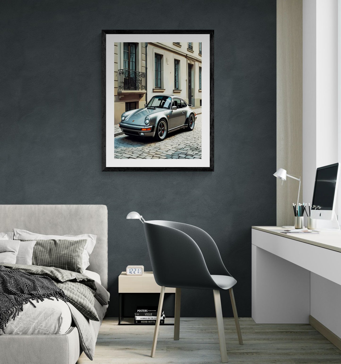 Classic Porsche 911 Rolled Poster — Vintage Sports Car Street Photography Print