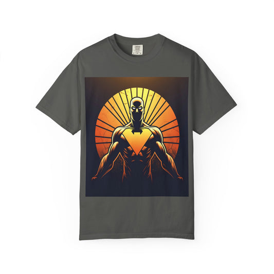 Superhero Sunrise T-Shirt — Bold Chest Emblem Graphic