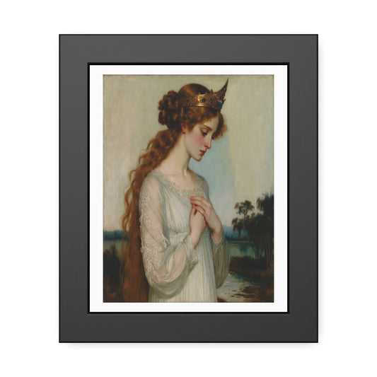 Framed Art Print — Pre-Raphaelite Woman Portrait, Vintage Romantic Wall Art