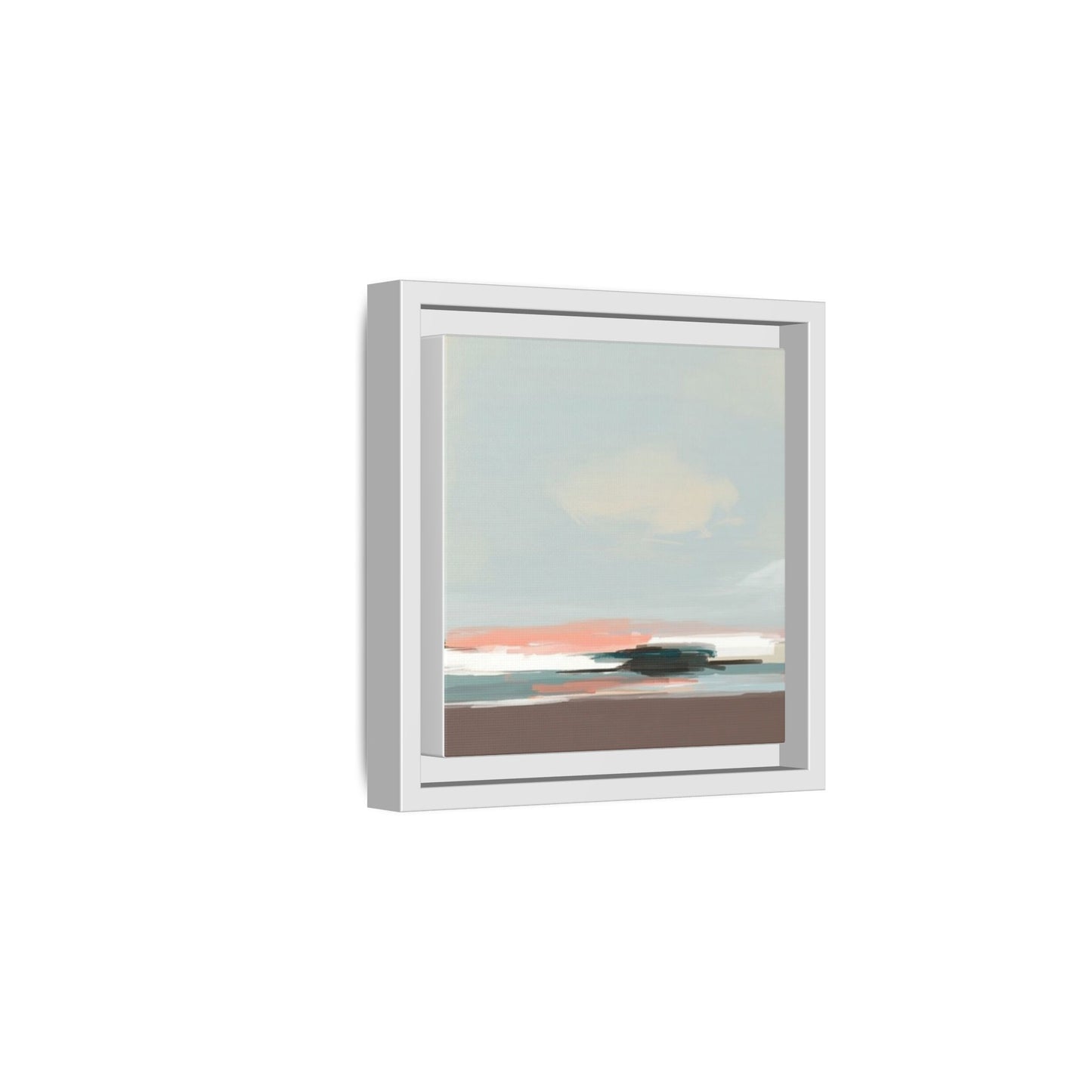 Framed Matte Canvas Print — Soft Coastal Abstract Landscape