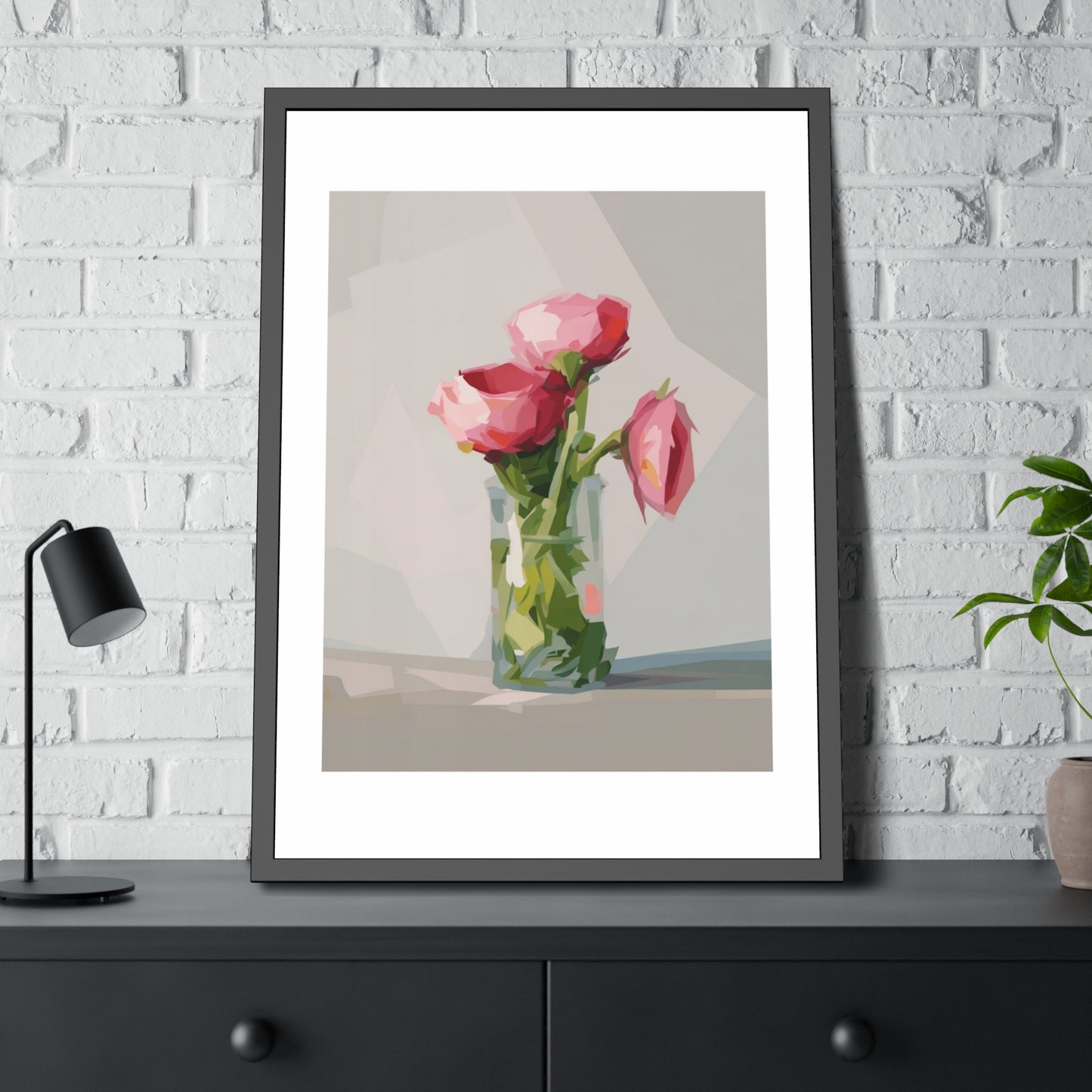 Framed Poster — Pink Peonies Vase Wall Art Print