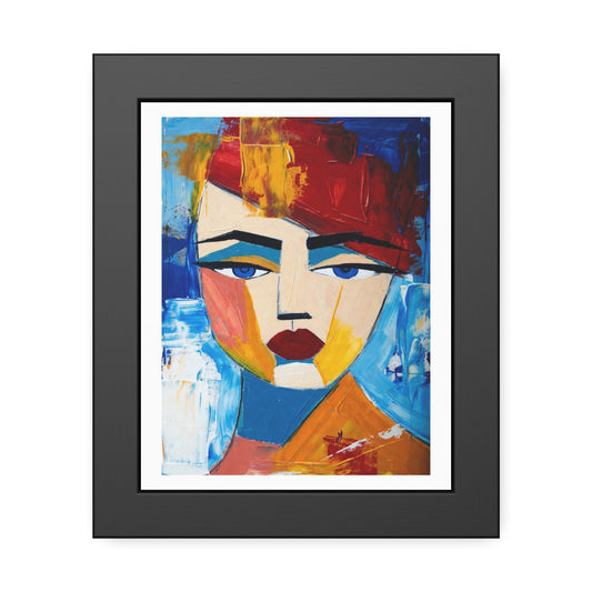Abstract Colorful Face Framed Poster — Modern Pop Art Wall Print