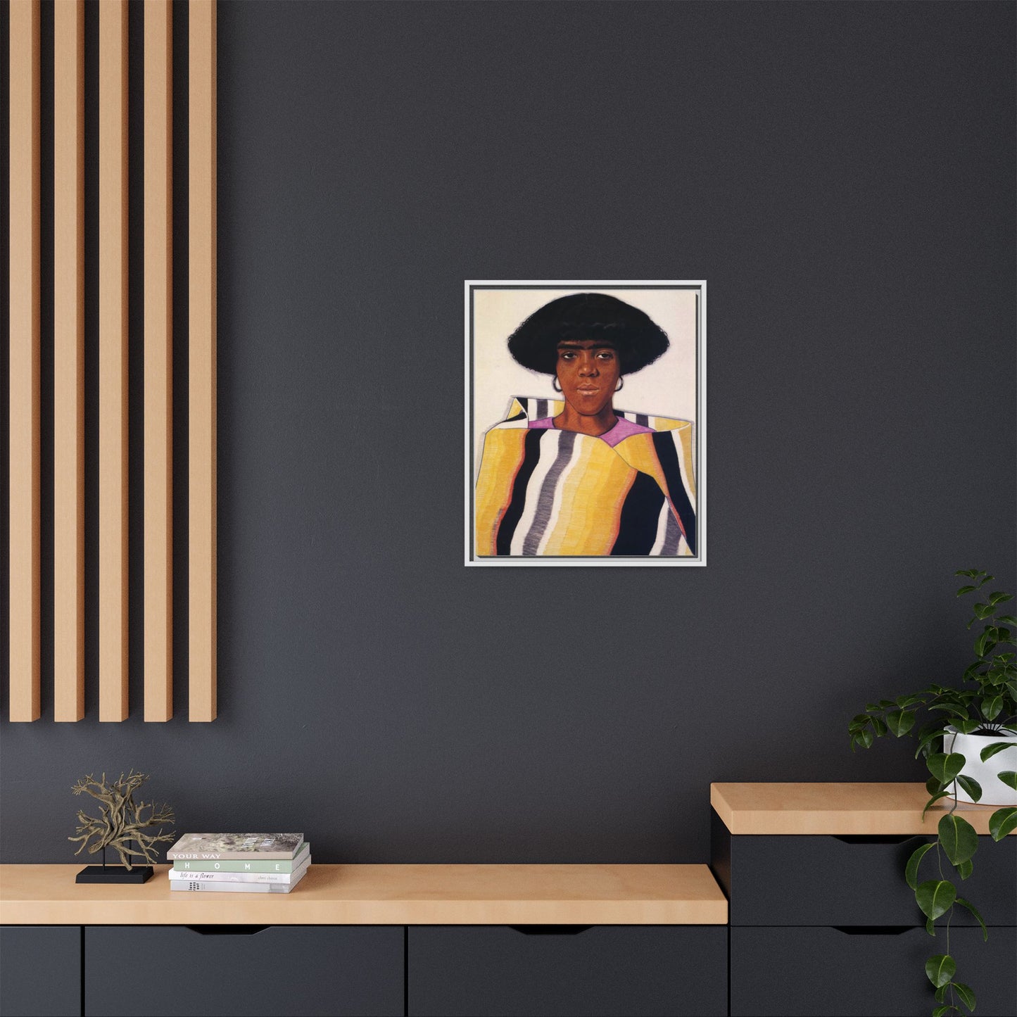 Portrait of an African American Woman by Winold Reiss Framed Matte Canvas Portrait